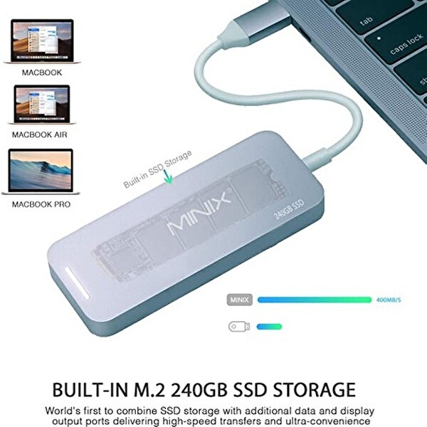 Minix NEO-S2SI 240 GB SSD'li Gümüş USB Çoklayıcı