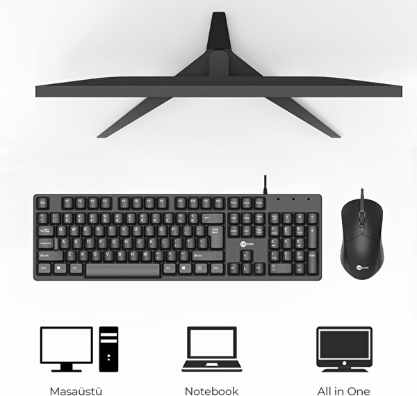 Lecoo CM101 Kablolu Siyah Klavye ve Mouse Seti