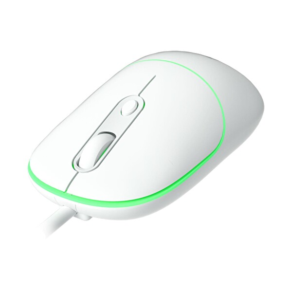 Lecoo MS110 RGB Sessiz Tuşlu Optik Beyaz Kablolu Mouse