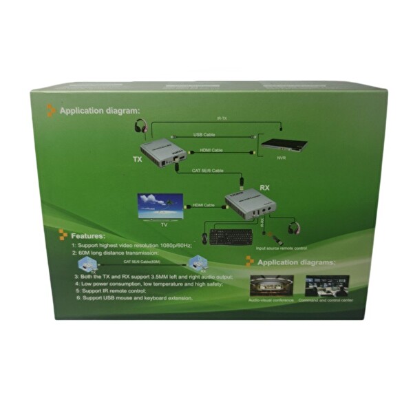 Electroon EXT-60KVM 60 M Hdmı + USB + IR To Cat6 KVM Extender