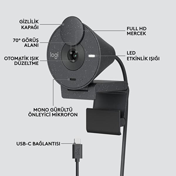 Logitech 960-001436 Brio 300 Full HD Grafit Webcam