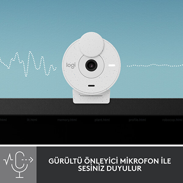 Logitech Brio 300 960-001442 Full HD Beyaz Webcam