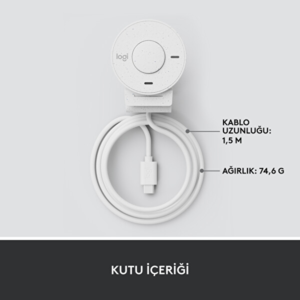 Logitech Brio 300 960-001442 Full HD Beyaz Webcam