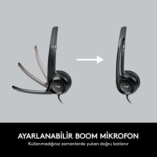 Logitech Brio 300 Full HD Webcam ve H390 USB Siyah Kulak Üstü Kulaklık