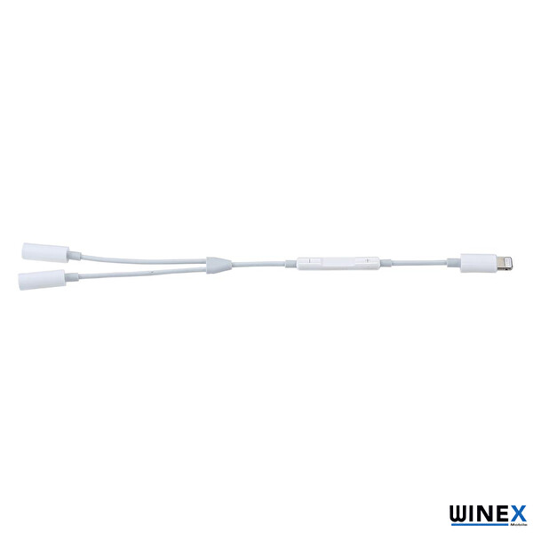 Winex 2in1 Lightning To Double 3.5 MM Çıkışlı Jack Adaptör