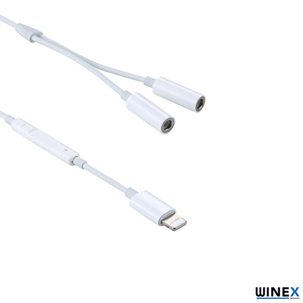 Winex 2in1 Lightning To Double 3.5 MM Çıkışlı Jack Adaptör
