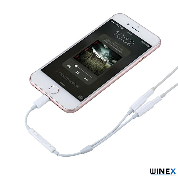 Winex 2in1 Lightning To Double 3.5 MM Çıkışlı Jack Adaptör