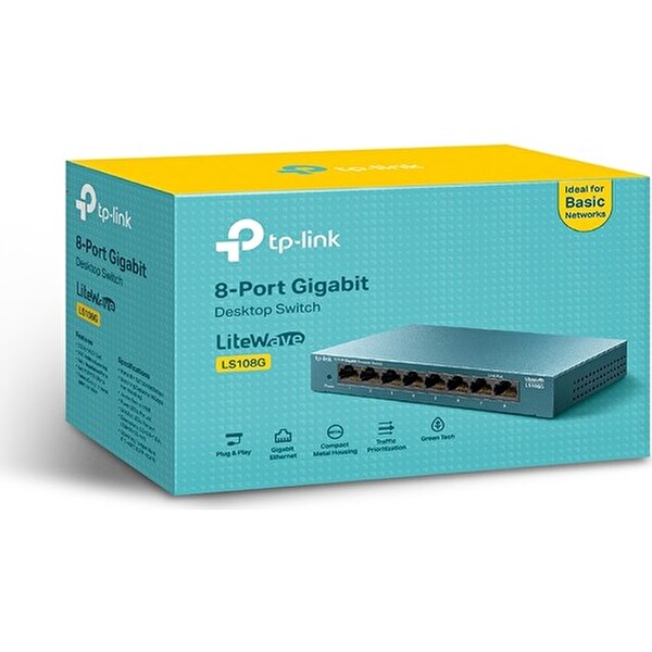 TP-Link LS108G 8 Port 10/100/1000 Mbps Masaüstü Switch