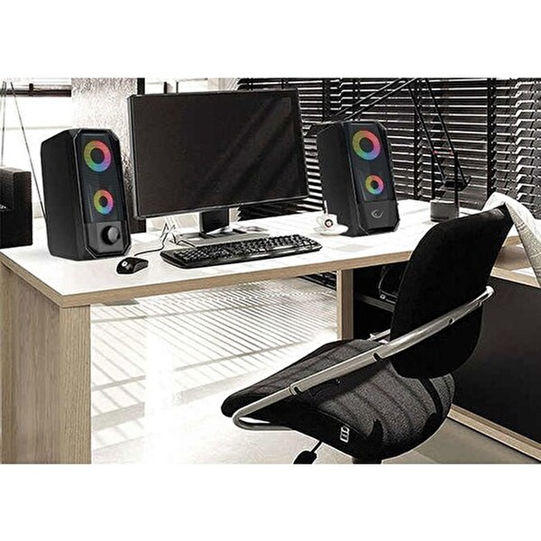 Rampage RMS-X9 2.0 RGB Işıklı Multimedia 5 V 30 dB Gaming Speaker Siyah Bilgisayar Hoparlörü