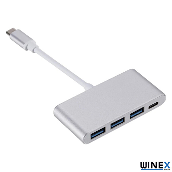 Winex 4in1 Port Hub 3xUSB-A Giriş 1 PD Giriş 100W Type-C USB Çoğaltıcı Adaptör