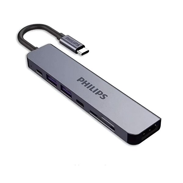 Philips Philips Type-C To PD 87 W HDMI / USB / SD / Micro SD Dönüştürücü Hub Adaptör