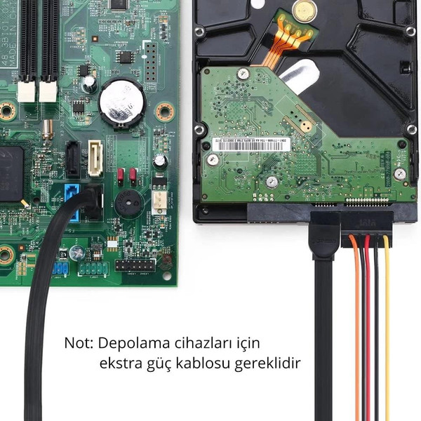 Ugreen 30797 90 Derece Kilit Mekanizmalı 50 CM SATA 3 Disk Kablosu
