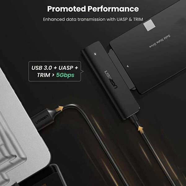 Ugreen 70609 USB 3.0 to SATA 3 Dönüştürücü Adaptör