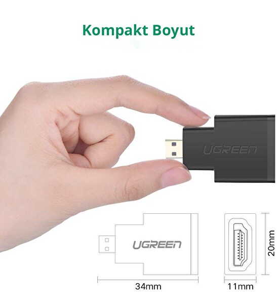 Ugreen Micro HDMI To HDMI Dönüştürücü Adaptör