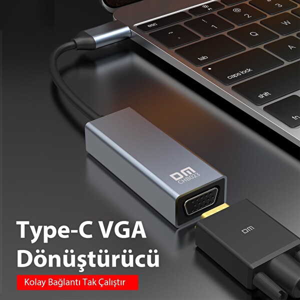 DM CHB023 Type-C To VGA 1080P 60Hz Çevirici Dönüştürücü
