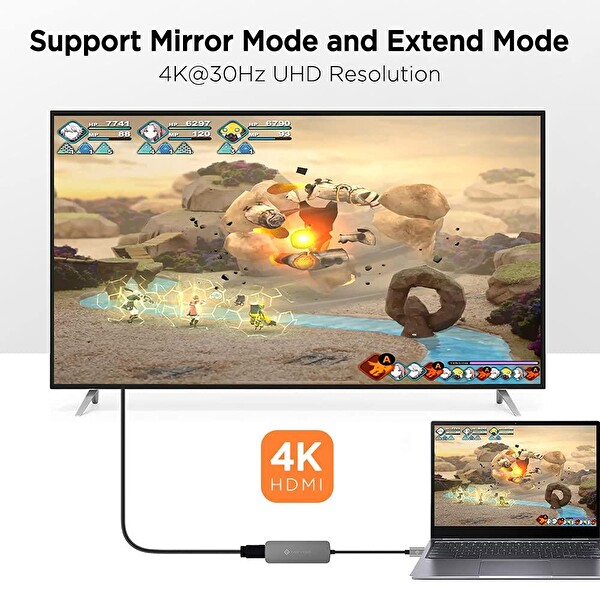 Novoo Type-C to 2xUSB-A 4K HDMI PD 100W Dönüştürücü Adaptör