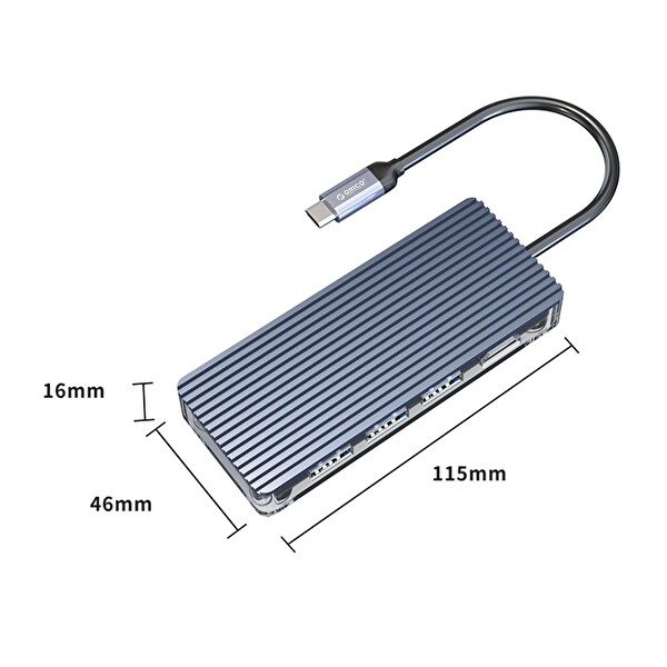 Orico 6 Portlu USB 3.0 HDMI 4K 30 Hz TF/SD Gri Kart Okuyucu Çoklayıcı Hub