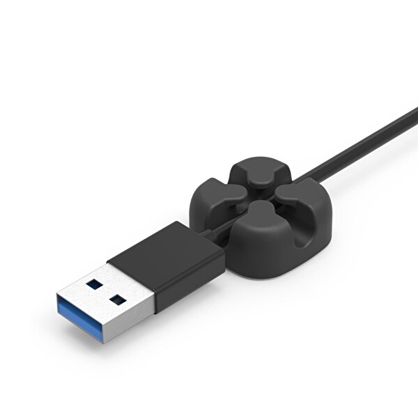 Orico CBSX-BK Masaüstü Silikon Kablo Klipsi Düzenleyici Siyah Organizer