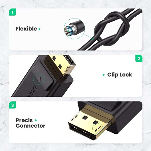 Ugreen 40363 Display Port To HDMI 4K Dönüştürücü Adaptör
