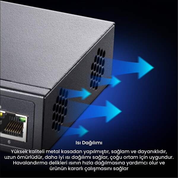 Cudy FS1006P 250M 60 W Poe+ 6 Port 10/100 Mbps Megabit Metal Switch