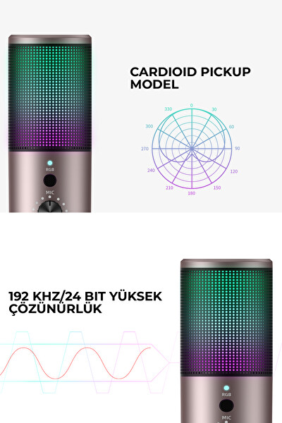 Havit Gamenote GK61 RGB Gaming Profesyonel Oyuncu Yayıncı Mikrofonu