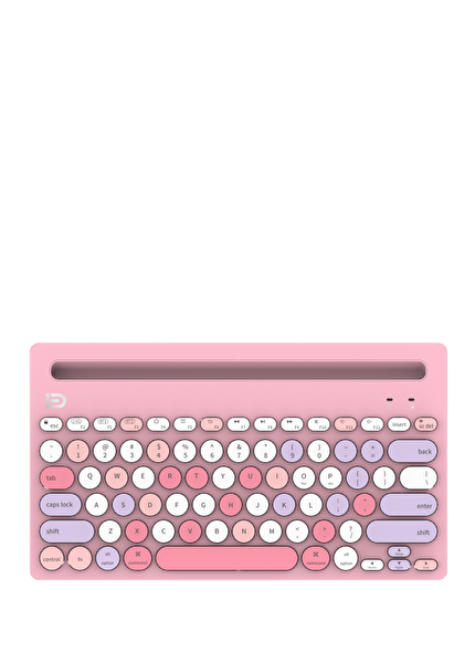 FD IK3381D 2.4G BT3.0 ve 5.0 Dual Mode Pembe Kablosuz Klavye