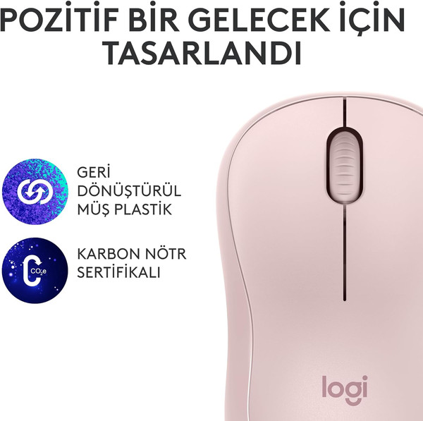 Logitech M240 910-007121 Sessiz Kompakt Pembe Kablosuz Mouse