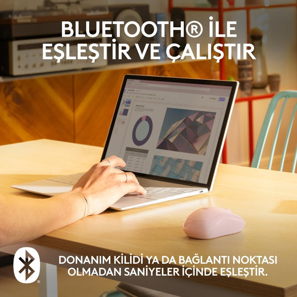Logitech M240 910-007121 Sessiz Kompakt Pembe Kablosuz Mouse
