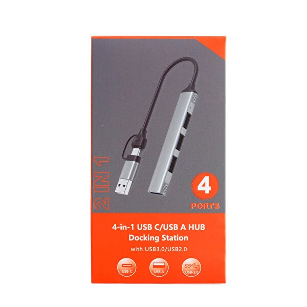 Technow Airsky 4 In 1 Type-C USB 3.0 4x USB 3.0 Çoklayıcı Çevirici