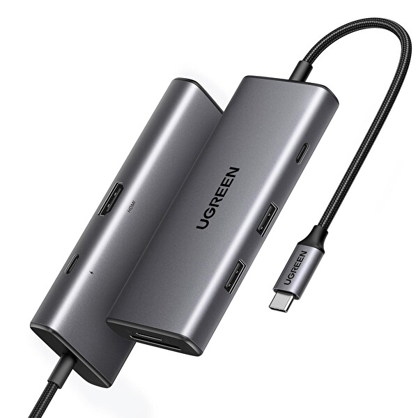 Ugreen 15531 Type-C to 4K 30 Hz HDMI 2xUSB 3.2 Type-C 3.2 SD TF Kart Okuyucu Çoklayıcı Hub Adaptör