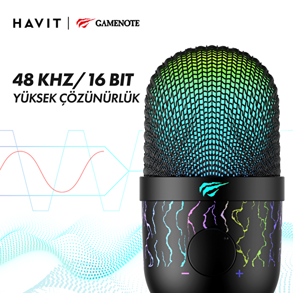 Havit Gamenote GK52 RGB Gaming Profesyonel Oyuncu Yayıncı Mikrofonu
