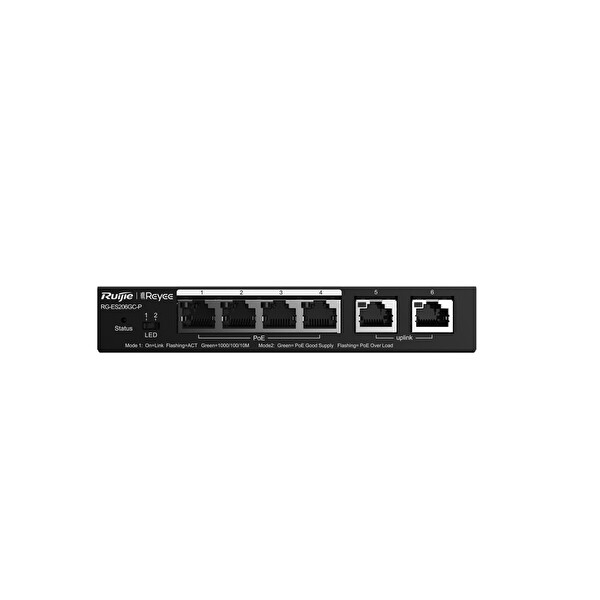 Ruijie Reyee RG-ES206GC-P 6 Portlu 4 Port PoE 54W Gigabit Cloud Yönetilebilir Switch