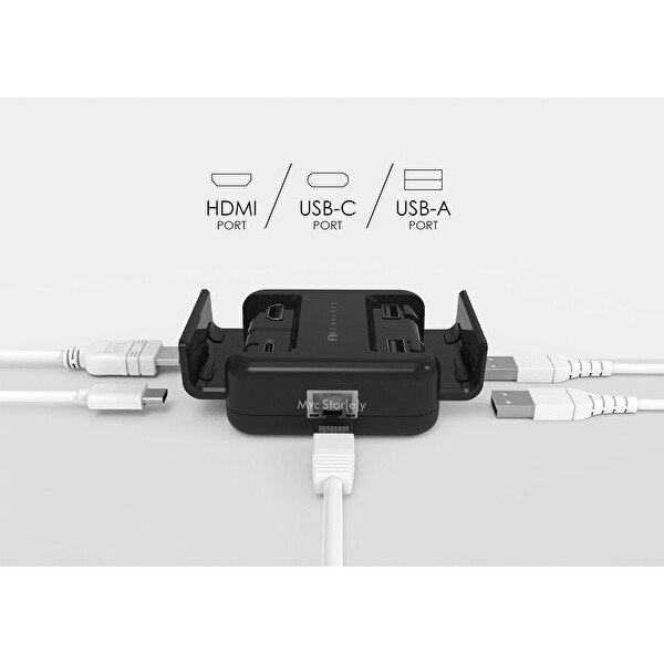 McStorey Siyah Type-C HDMI Ethernet Dönüştürücü USB Çoklayıcı MFI Sertifikalı