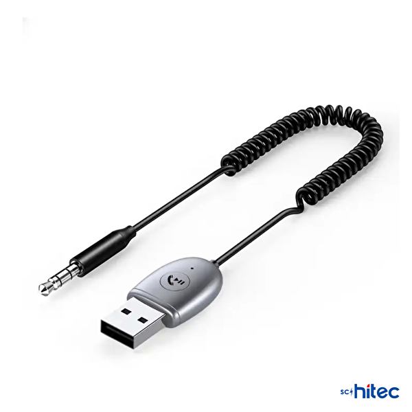 ScHitec USB-A Bluetooth 5.1 Araç Kiti HiFi Ses Alıcı 3.5MM Aux Adaptör Dönüştürücü BT770