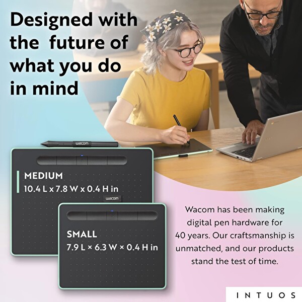 Wacom Intuos Orta Boy Bluetooth Grafik Çizim Tableti Fıstık