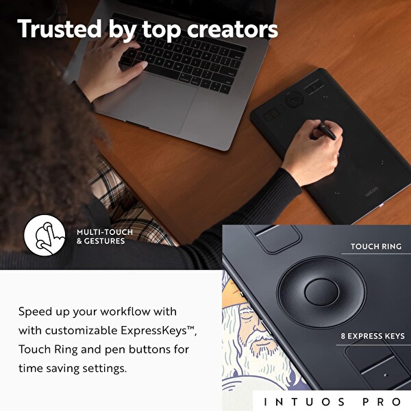 Wacom Intuos Pro Medium Bluetooth Grafik Çizim Tableti