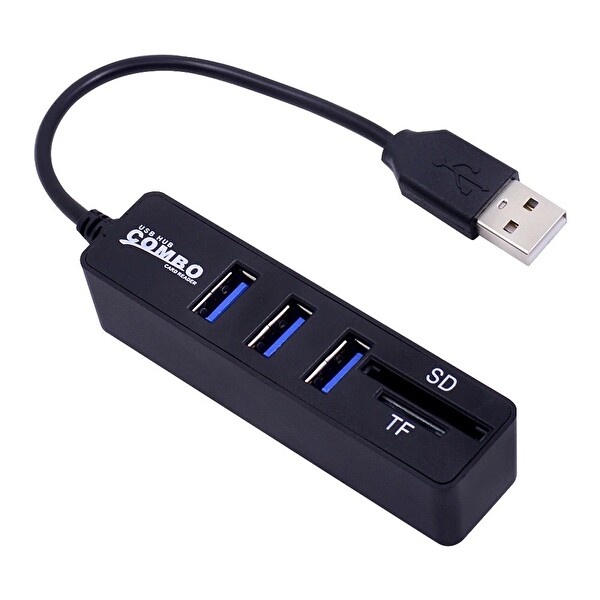 Hadron HDX7009 Hub USB 2.0 3 Port USB Çoğaltıcı Kart Okuyucu Multi 1TB Uyumlu