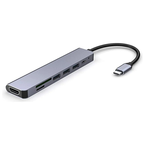 Daytona CH-13 Type-C to 3*USB 3.0 4K HD HDMI SD TF Kart Girişli Çevirici Adaptör