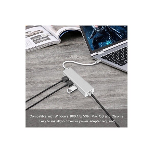 Daytona FC05 Multifunction Type-C To 3*USB3.0 Ethernet Çevirici MacBook Uyumlu Adaptör