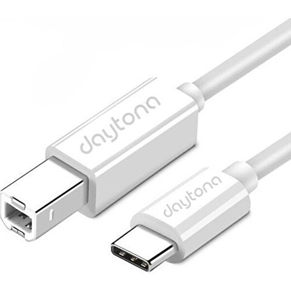 Daytona TB1-2 Type-C To USB B Telefon PC Tablet İçin Midi Org Elektrikli Piyano Yazıcı Konnektörü Çevirici Kablo 2 M