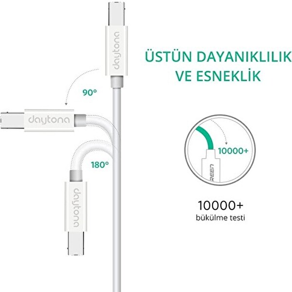 Daytona TB1-2 Type-C To USB B Telefon PC Tablet İçin Midi Org Elektrikli Piyano Yazıcı Konnektörü Çevirici Kablo 2 M