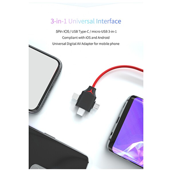 Daytona Combo 3in1 Lightning/micro USB/Type-C To HDMI IOS Android 1.5 M Görüntü Aktarıcı Çevirici