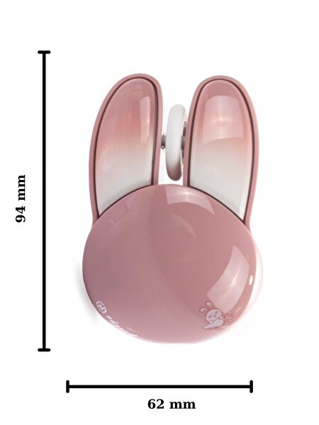 NDNeed Sevimli Tavşan 3D Pembe Mouse Bluetooth 2.4G Dual Mode