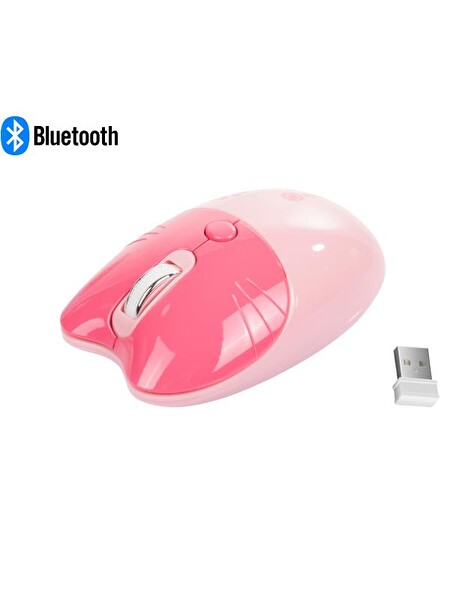 NDNeed Sevimli Kedi Kablosuz Pembe Mouse Bluetooth 2.4G Dual Mode