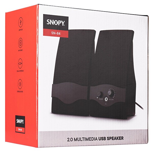 Snopy SN-84 2WRMS USB2.0+3.5mm Speaker Siyah