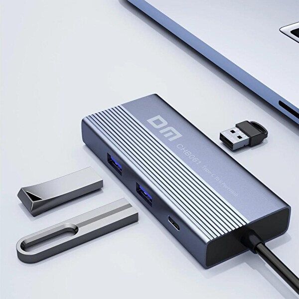DM CHB061 Type-C to 4K HDMI 3*USB3.0 Gigabit Ethernet PD 60W Çoklayıcı Hub
