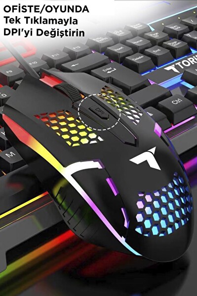 Torima TMK-06 Gaming Rgb Işıklı Kablolu Q Klavye ve Mouse Seti Siyah