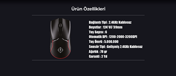 North Prestige Kablosuz Gaming Oyuncu Mouse