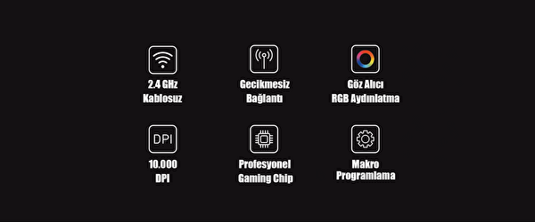 North Game Over RGB Kablosuz Şarjlı 10.000 DPI Profesyonel Gaming Oyuncu Mouse
