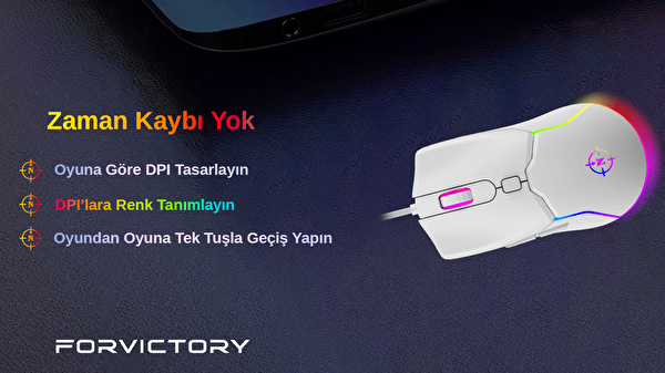 North Air White RGB 7.200 DPI 7 Tuş Profesyonel Gaming Beyaz Oyuncu Mouse
